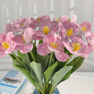 有點東西🌷ins簡約仿真花安娜鬱金香臥室客廳餐廳擺件拍照道具假花花束裝飾人造花 仿真花 假花 拍照道具 家居飾品