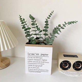 有點東西🌷ins 風復古植物模擬尤加利葉假綠植居家裝飾插花配件小清新擺件人造花 仿真花 假花 拍照道具 家居飾品