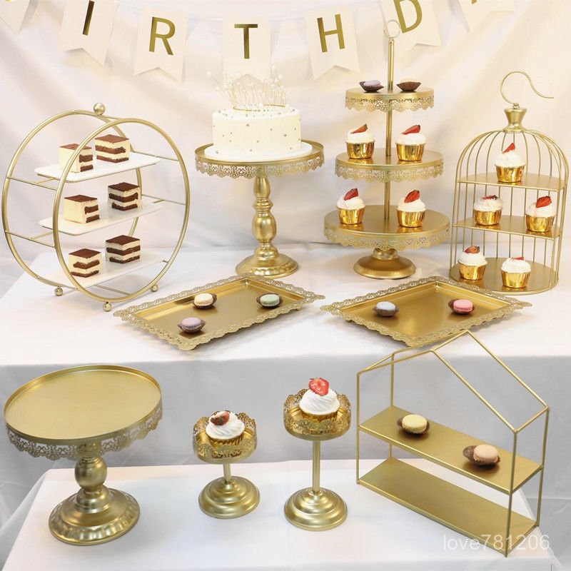 【台灣出貨】🔥蛋糕盤 杯子蛋糕架 水果盤 三層水果架 鐵藝點心盤 下午茶點心架 家用蛋糕托盤  甜點架 三層蛋糕架 甜品