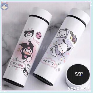 💖yoyo家居💖5不鏽鋼 ins風保溫杯 水壺 可愛防摔智慧顯溫 女生時尚水壺 水瓶 學生兒童水杯 喝水杯YY02