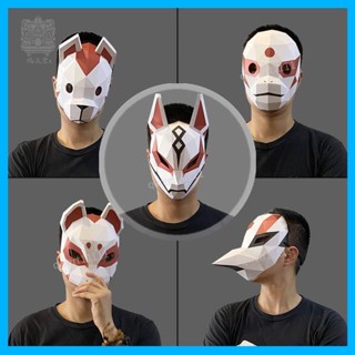 【派對面具】網紅日式和風cos半臉狐貍面具手工折紙古風烏鴉猴狗忍者暗部面具