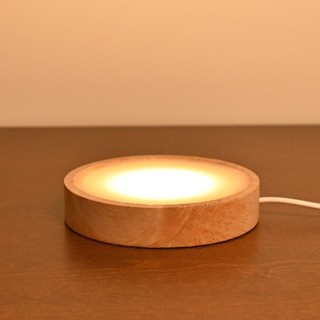 【臺灣優選】 【充電款 】LED燈座 發光底座 DIY小夜燈 實木燈 原木展示燈 USB展示燈座 實木擺飾 裝飾 魚缸燈