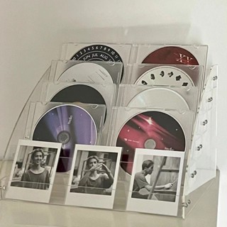 遊戲光碟架 cd碟片展示架 明星專輯小卡整理箱 dvd光碟保護收藏創意階梯收納盒