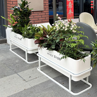 花箱戶外可移動種植箱綠化花壇奶茶店外擺隔斷圍欄鐵藝花槽盆定製-森客精品