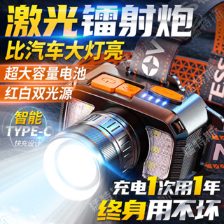 🔥店長推薦🔥猛特斯感應頭燈強光戶外夜釣魚遠射手電筒超亮頭戴式照明礦燈