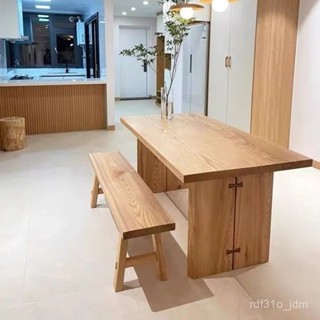 免運 可開髮票 白蠟木雙拚大闆茶桌原木自然邊 家用餐桌民宿設計島臺桌餐桌椅組閤 原木 餐桌 咖啡桌 全實木餐椅 實木桌椅