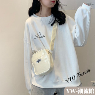 【YW】韓版圓領衛衣女 秋季新款慵懶風長袖上衣 oversize上衣 韓版學生寬鬆上衣 女生上衣 女裝