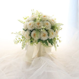 韓係手捧花🌹手捧花新娘結婚韓式婚禮花球 婚紗照捧花 假花 伴娘拍照道具花束模擬 拍照模擬花束 影樓婚紗拍攝花【琳黛】