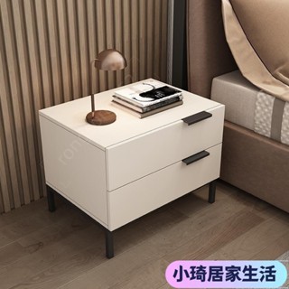 【現貨】現代極簡白色鋼琴 烤漆床頭櫃現代簡約ins風儲物櫃輕奢臥室收納櫃XQJX
