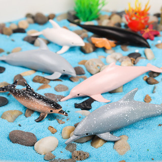 🥂模擬動物🥂迷你海洋生物模型模擬小動物玩具海豚鯊魚套裝鑰匙扣擺件蛋糕裝飾