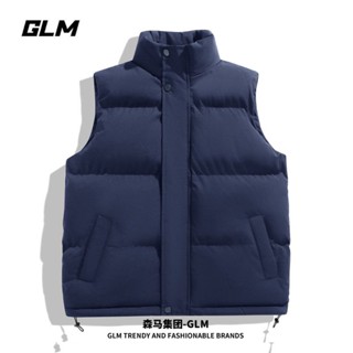 馬甲 背心 保暖背心 羽絨 輕薄 秋天 男生背心 森馬集團GLM美式馬甲秋鼕寬鬆潮牌大碼休閒背心羽絨棉麵包服外套