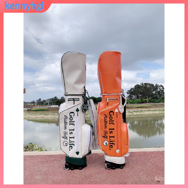 高爾夫球包 高爾夫球袋 多功能支架包 高爾夫球桿袋 職業球包 時尚帶輪韓國潮牌漁夫帽拉桿包PU防水料GOLF高爾夫球包