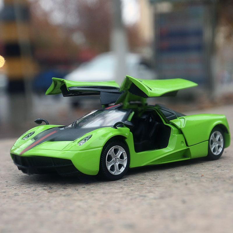 仿真合金汽車模型 1/32合金汽車模型仿真回力聲光玩具跑車帕加尼開門男孩金屬車