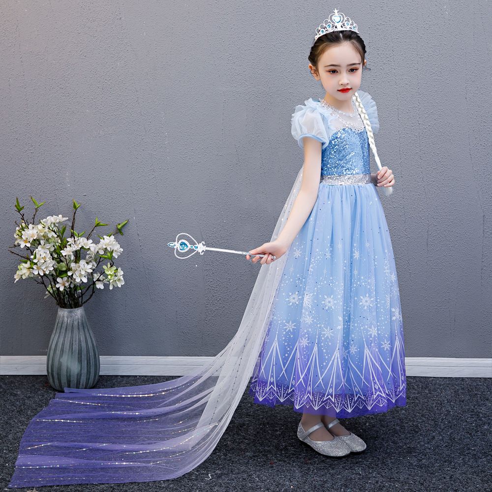【FAIRY】 愛莎公主裙女童冰雪奇緣2艾莎服裝愛沙衣服夏季5兒童連衣裙禮服裙