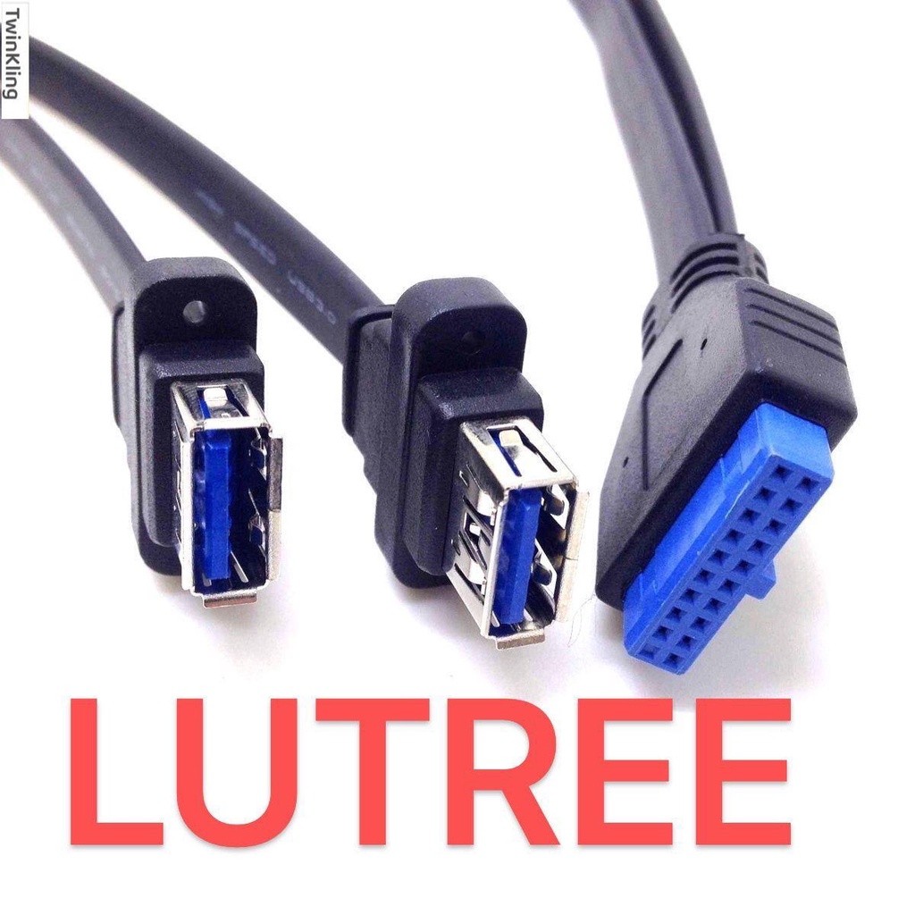 LUTRER前置面板線USB3.0 19針擋板線20PIN轉3.0帶固定腳主板typec