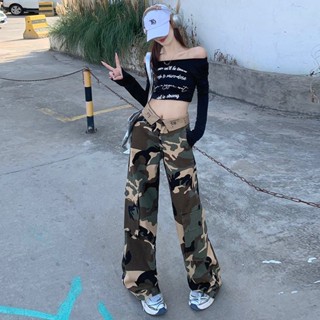 免運 美式工裝褲 工作褲 迷彩褲 工裝褲女 工作褲 工裝褲女韓國 迷彩工裝褲休閒長褲 運動褲 美式迷彩工裝褲女 寬松顯瘦