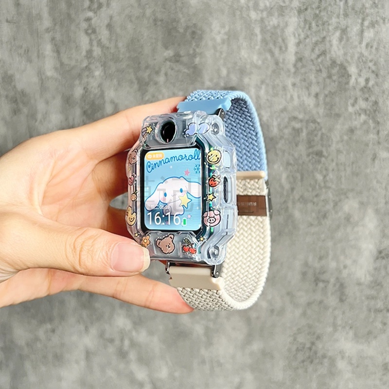 拼色錶帶適用360 F1/E2遠傳定位兒童智慧手錶米兔4C/4X/4C適用夏季透氣錶帶