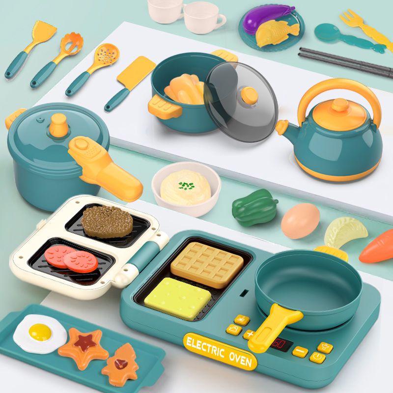 精選玩具🔥兒童寶寶過家家仿真廚房玩具 仿真電飯鍋大鍋電磁爐燒烤烤肉玩具