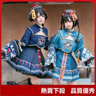 小殭屍cos 萬聖節吸血鬼cos服 lolita蘿莉塔原創設計JSK短版 輕lo洋裝小洋裙cosplay服裝