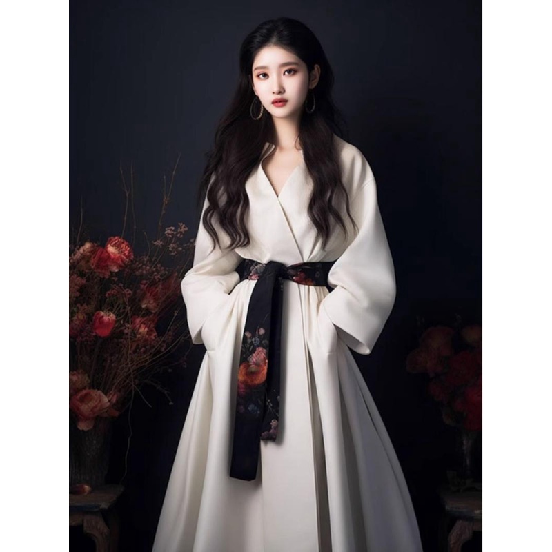 秋季女裝2023新款高端精緻長裙獨特超美中國風顯瘦白色