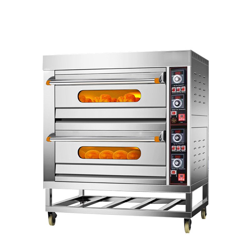 烤箱商用兩層四盤大容量燃氣烤箱大型麵包披薩蛋糕烘焙燒餅烤爐