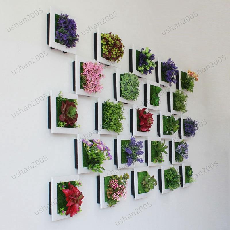 ✨桃園出貨✨仿真3D植物墻上相框 牆面裝飾 壁掛多肉植物相框牆【房間裝飾】