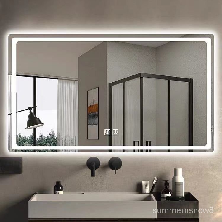 祥木輕奢 浴室鏡智能鏡子衛生間鏡子led燈智能除霧發光鏡觸摸屏壁掛定製