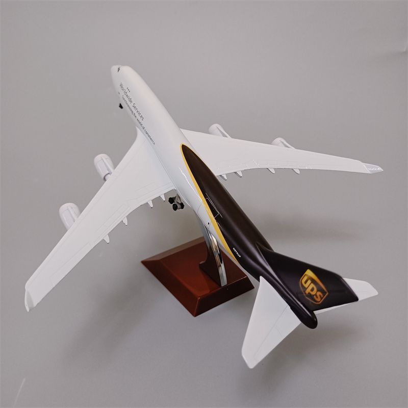 戰機模型 帶起落架20cm聯合包裹航空UPS波音機B747運輸機合金仿真飛機模型 客機 合金 飛機模型 飛機玩具
