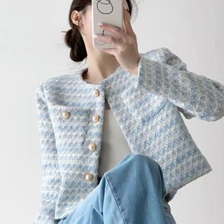 SY小香風外套女裝重工高階感法式名媛上衣氣質長袖上衣短款外套短款上衣小香風上衣