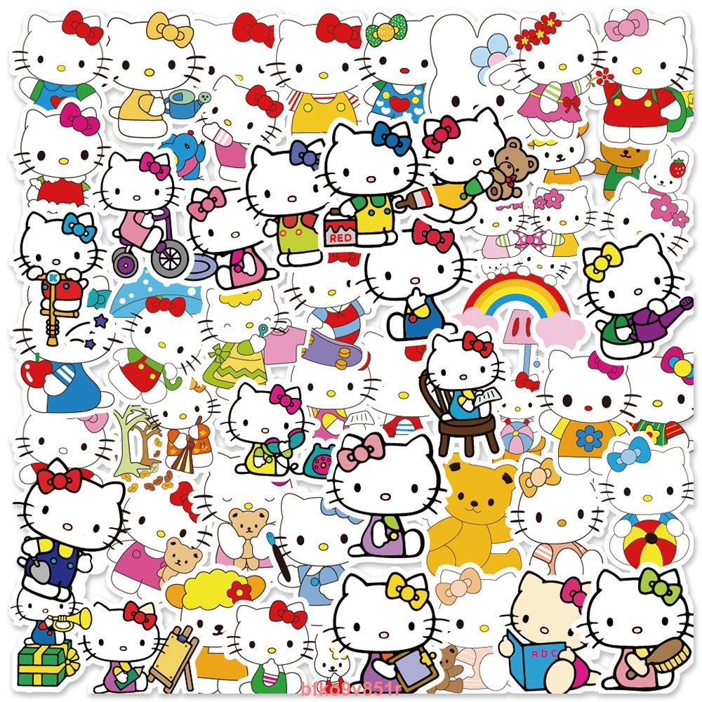 【新品】50張入 Hello Kitty 凱蒂貓 可愛卡通防水貼紙 行李箱貼紙 機車貼紙 筆電貼紙（4） 汽車車貼 塗鴉