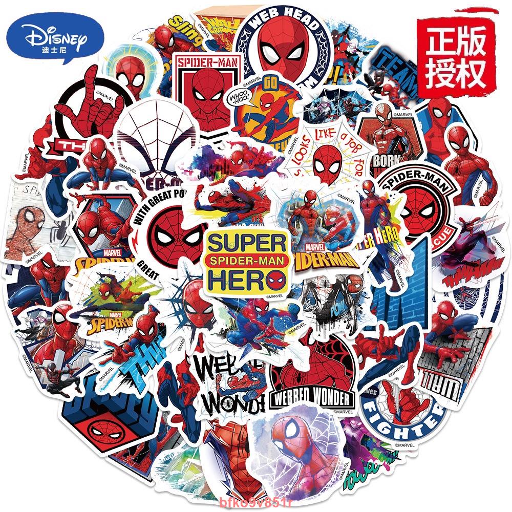 【新品】（正版授權）50張入 蜘蛛人 Spider-Man 蜘蛛俠 卡通防水貼紙 行李箱貼紙 機車貼紙 筆電貼紙 汽車車