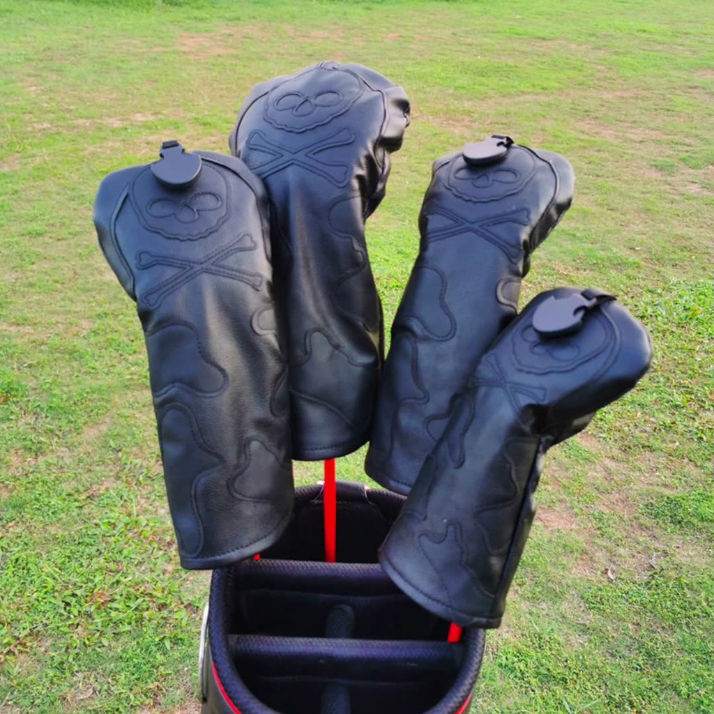 高端骷髏頭高爾夫球桿套 桿頭套golf保護套12345UT小雞腿號木桿帽 愛尚高爾夫