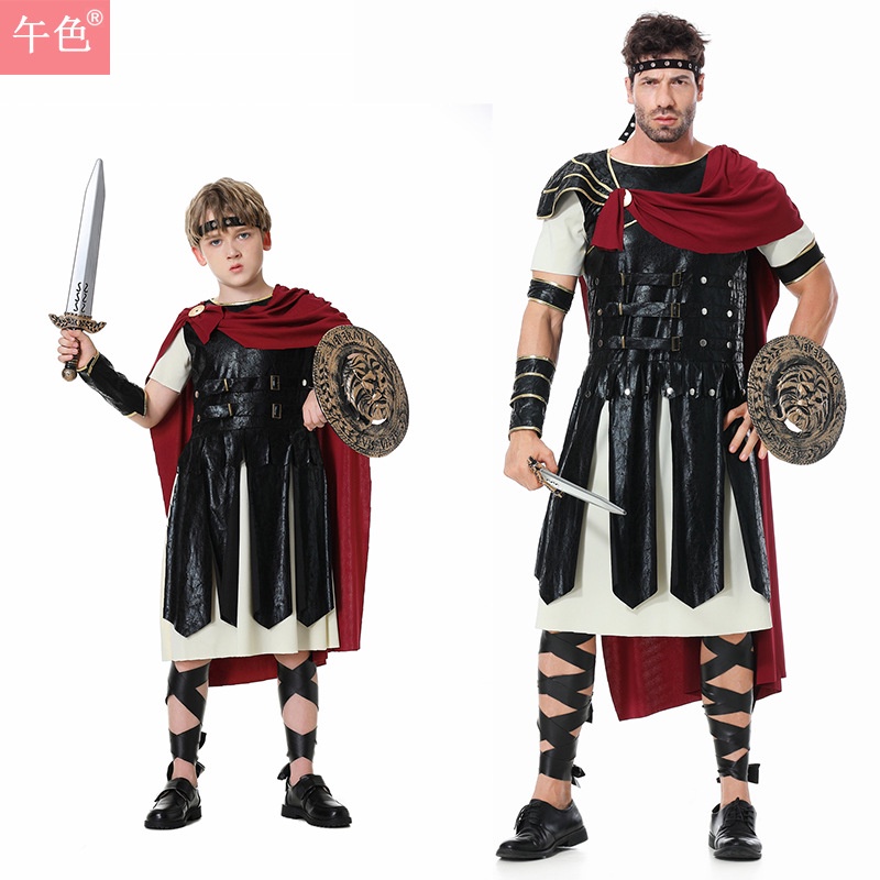 【萬聖節服飾】中世紀古羅馬勇士盔甲套裝維京戰士戲服萬聖節cosplay服裝錶演服 GNRG
