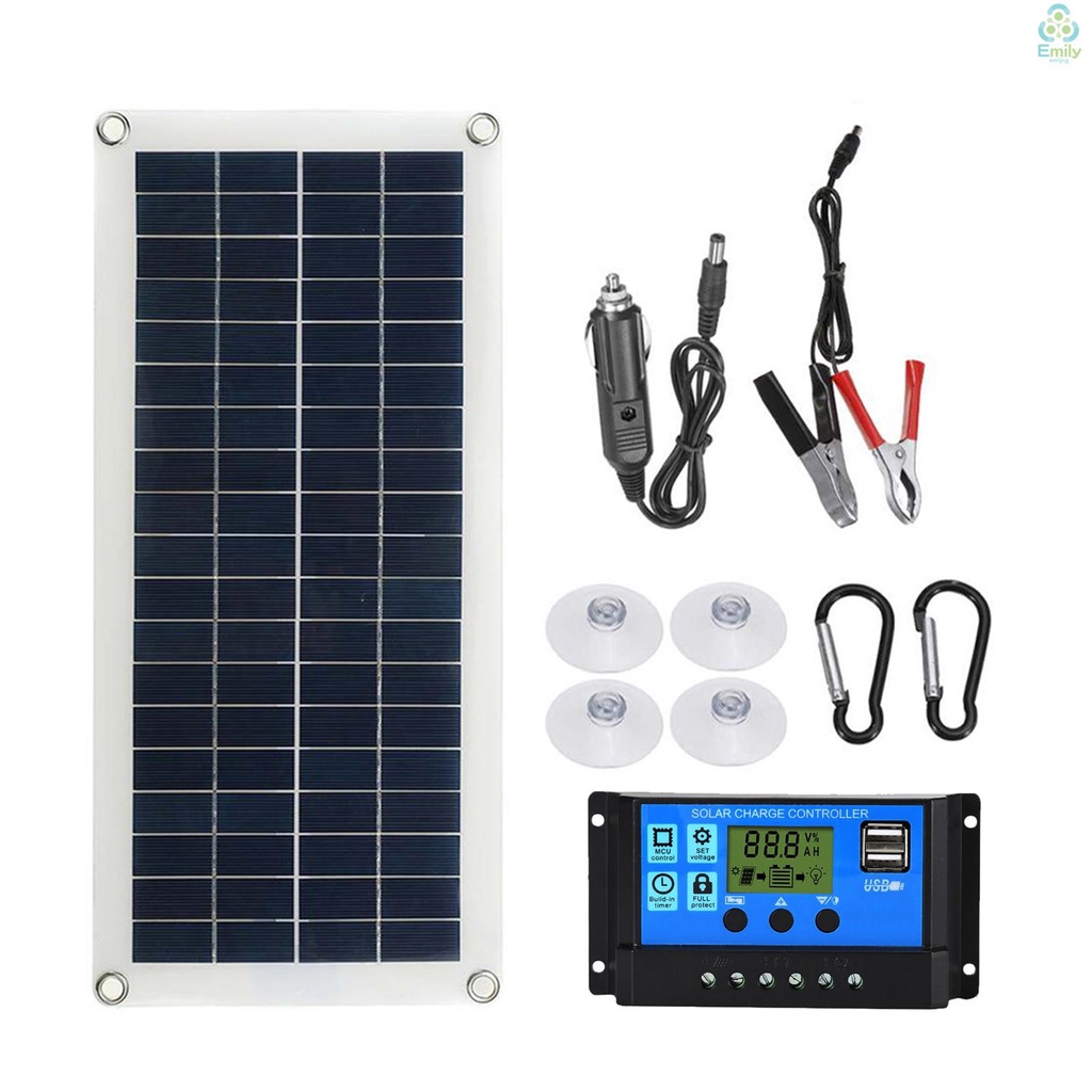 Portable 300W Solar Flexible Panel Kit 12V Switch USB Chargi