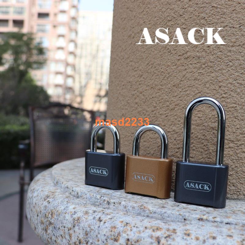 熱銷🔥密碼鎖 ASACK大號 密碼鎖 掛鎖 家用防水防鏽防盜窗鎖戶外倉庫大門 掛鎖 長鉤