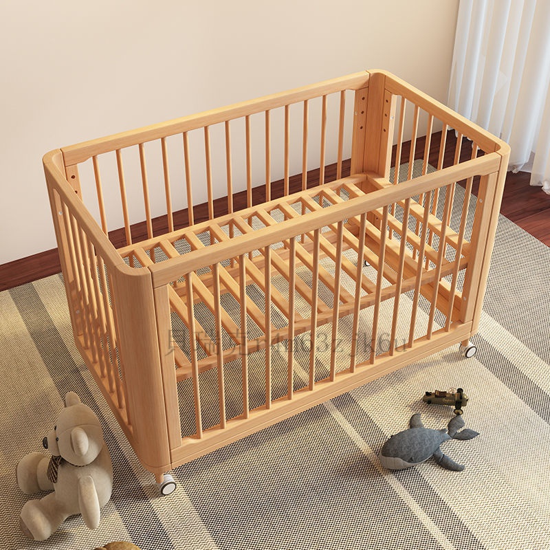 【可開發票】百方傢具嬰兒床全實木寶寶嬰兒床拚接大床新生小床多功能環保bb床