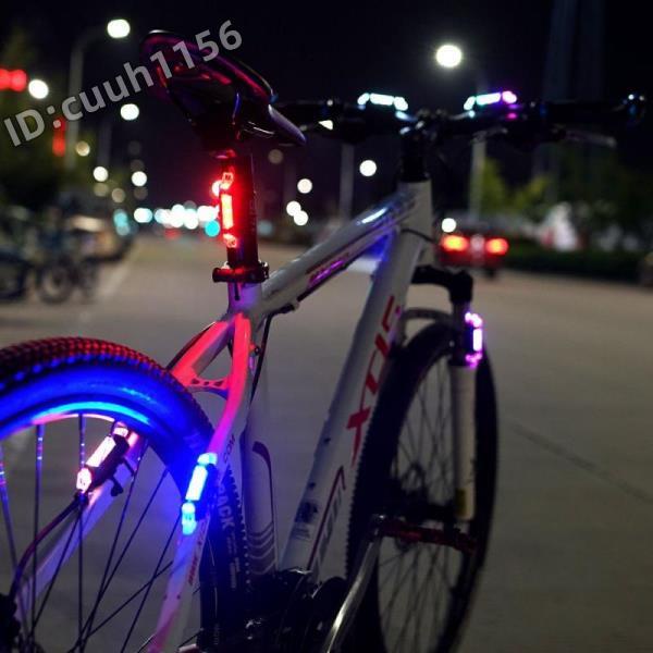 (菲兒ab4A) 腳踏車夜光珠腳踏車尾燈夜行燈公路車尾燈青少年兒童可充電尾燈警報燈尾燈