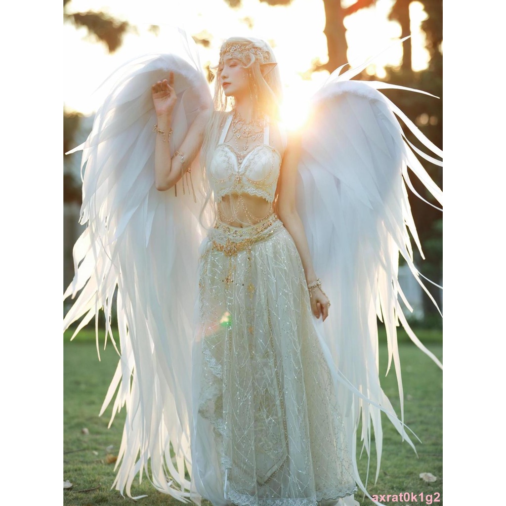 天使之翼超大寫真翅膀搭配白色敦煌飛天異域風西域風情服飾🌼特惠惠