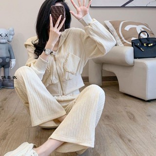 女裝套裝 套裝組合 兩件套 長袖套裝 早秋款穿搭年新款女裝 春秋季時尚衛衣外套運動休閑褲兩件套裝