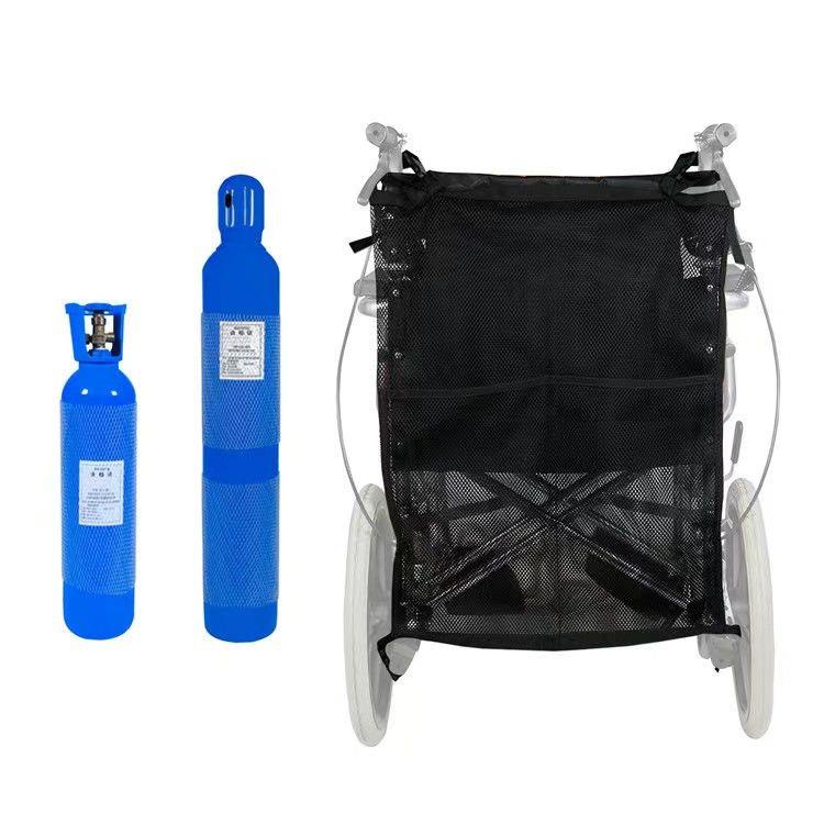 通用手動電動輪椅車專用靠背醫療氧氣瓶包雙口氧氣瓶收納袋網兜