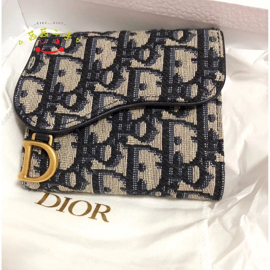 二手正品Dior迪奧OBLIQUE SADDLE FLAP 短夾 錢包 卡夾 S5652CTZQ_M928