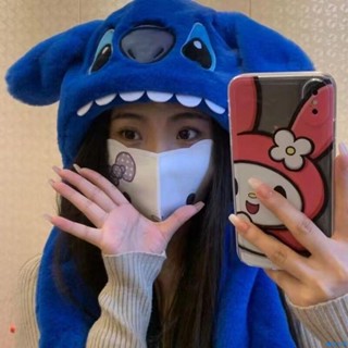 【熱銷免運】2023款帽子女冬季加絨加厚護耳情侶保暖毛絨可愛學生史迪仔氣囊帽 毛線帽 針織帽 毛帽 大頭圍 加大帽圍 針