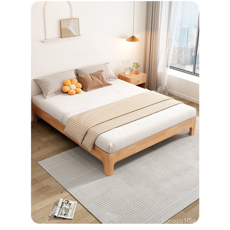 優品✨日式榻榻米床 矮床架 簡約現代 實木雙人床 出租房經濟型 無床頭齊邊床