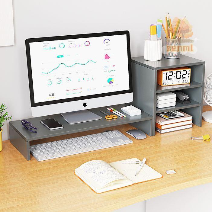 螢幕增高架 螢幕架 電腦桌 桌上置物架 增高架 電腦螢幕架 電腦增高架桌面上顯示器置物架多層鍵盤整理收納架子抬加高支架子
