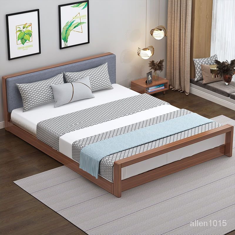 榻榻米床1.8m雙人床簡易床架1.5m出租房床經濟實木床1米2榻榻米床