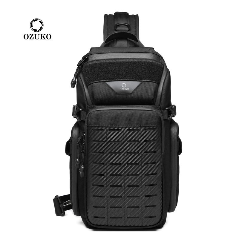 【R&amp;F】ozuko 新款 戰術胸包 戶外 防水 斜背包 胸包 單肩包 後背包 背包 旅行背包 行李袋 男包 潮流背包