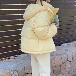 ✨冬季短款外套✨韓版學生短版棉衣女時尚鵝黃羽絨棉襖冬季加厚棉服2023年新版外套 防寒 保暖 羽絨外套 棉服外套 7RQ
