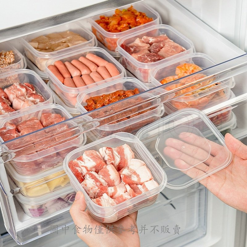蝦皮優選冰箱食品保鮮盒/便攜式食品水果蔬菜收納盒/食品級冷凍肉盒/冷凍保鮮容器/米分包裝盒