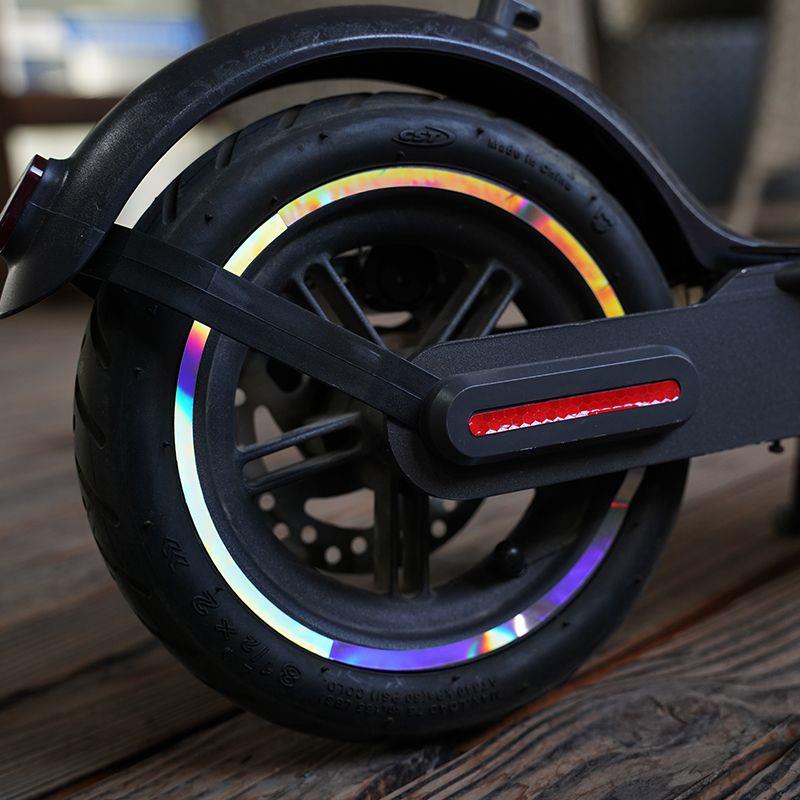 小米九號電動滑板車通用配件貼紙輪轂反光貼鐳射貼酷炫裝飾貼改裝