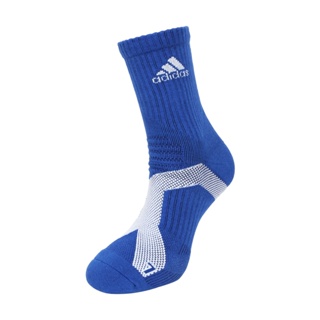 ADIDAS 男高機能中筒運動襪(台灣製 襪子 長襪 訓練 愛迪達「MH0018」 藍白